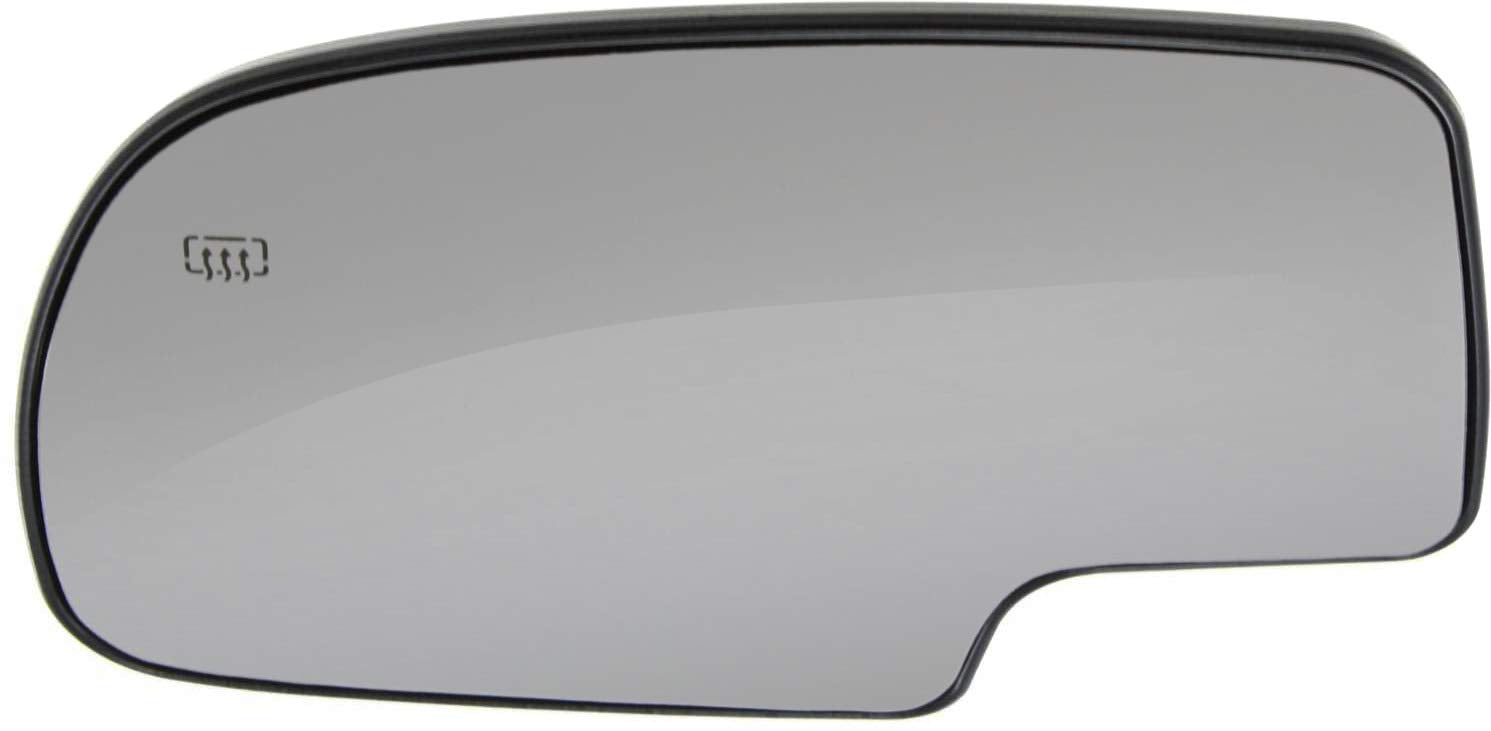 Kool Vue Driver Side Mirror Glass Compatible with 1999-2006 GMC Sierra 1500, Fits 2000-2006 Cadillac Escalade, Fits 1999-2006 Chevy Silverado 1500, Heated With Backing Plate GM1324108