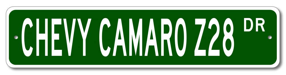 Chevy Camaro Z28 Street Sign, Gm Car Sign, Metal Garage Sign, Novelty Wall Decor - 4X18 Inches