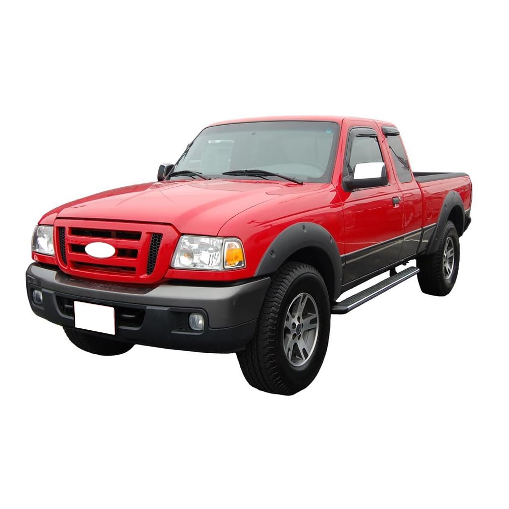 IKON MOTORSPORTS in-Channel Window Visor Compatible with 1999-2011 Ford Ranger, 1999-2000 B2500, 1999-2007 B3000, 1999-2009 B400