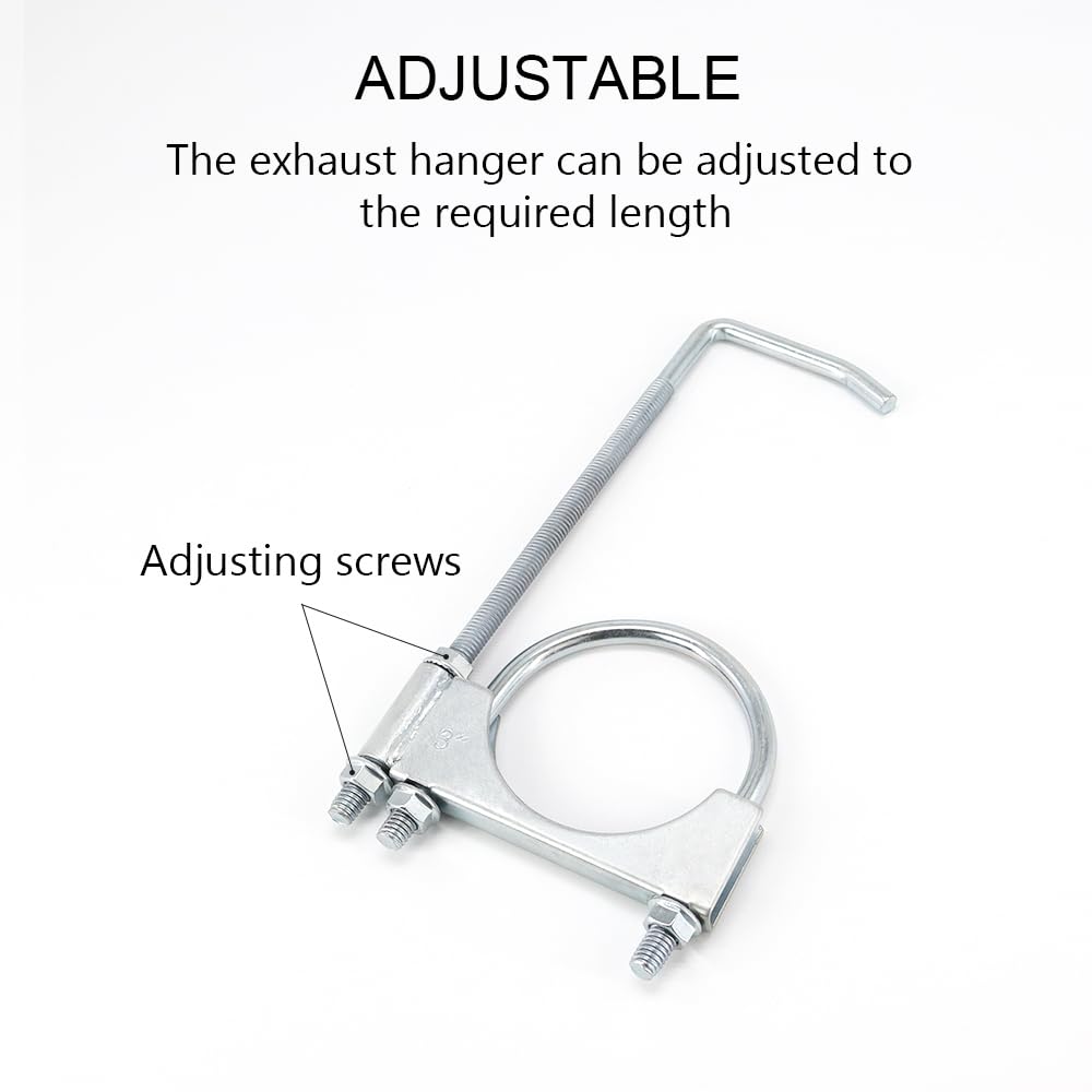 Scottchen Pro Exhaust Clamp With Hanger Fit 3'' Exhaust Pipe, Exhaust System Hanger, Pipes Exhaust Hanger, 2 Pack