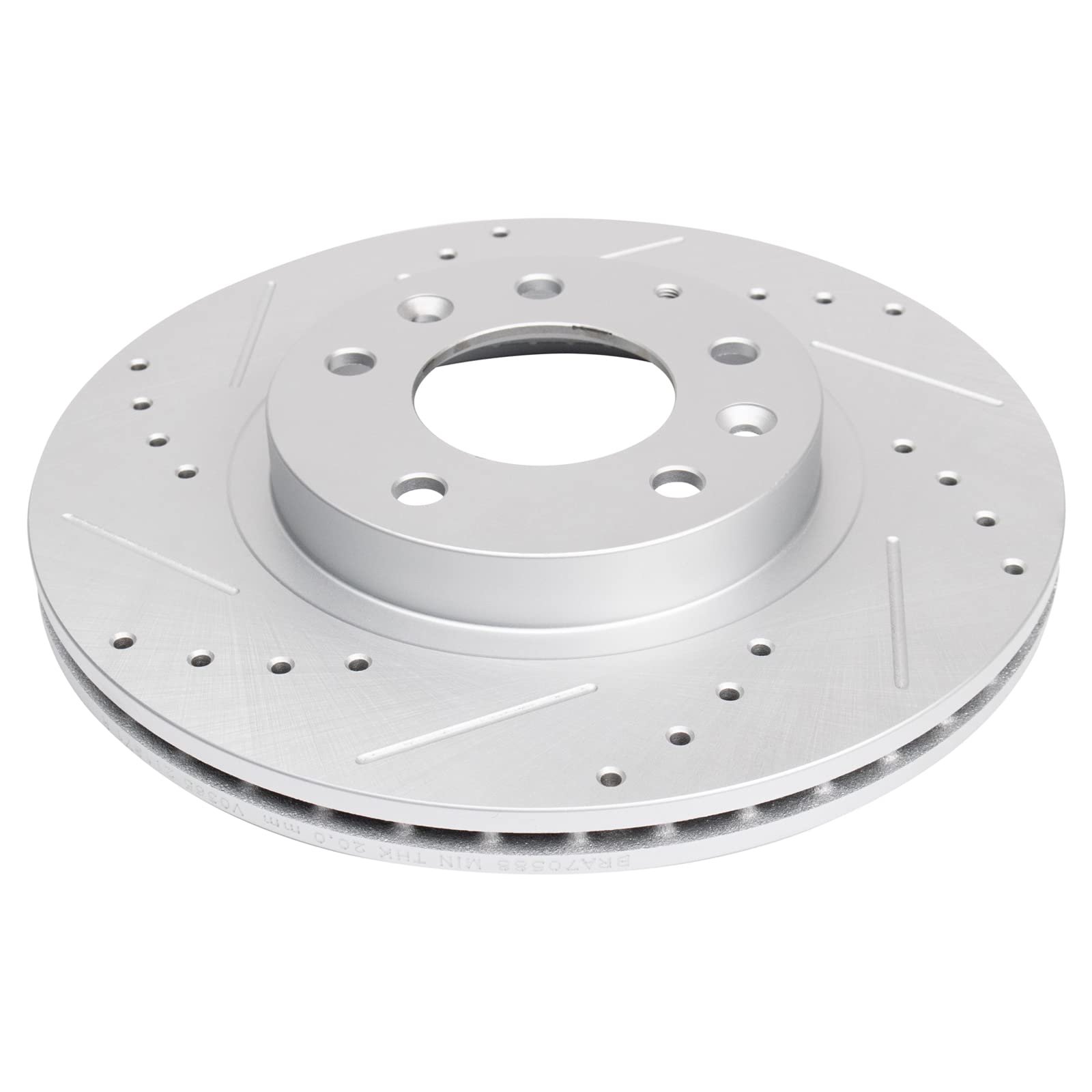 Trq Front Performance Brake Rotors Set Premium G-Coated Cross Drilled & Slotted Compatible With 2006-2015 Mazda Mx-5 Miata