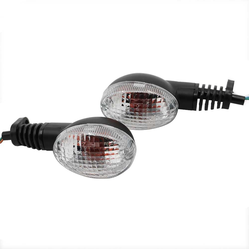 Motoparty Motorcycle Turn Signals For Kawasaki Ex250R Ninja 250R Klx250S Klx250Sf Vn650 Vulcan S Front/Rear Turn Signal Indicator Light Blinker Lamp Motorcycle,(Transparent Shell)