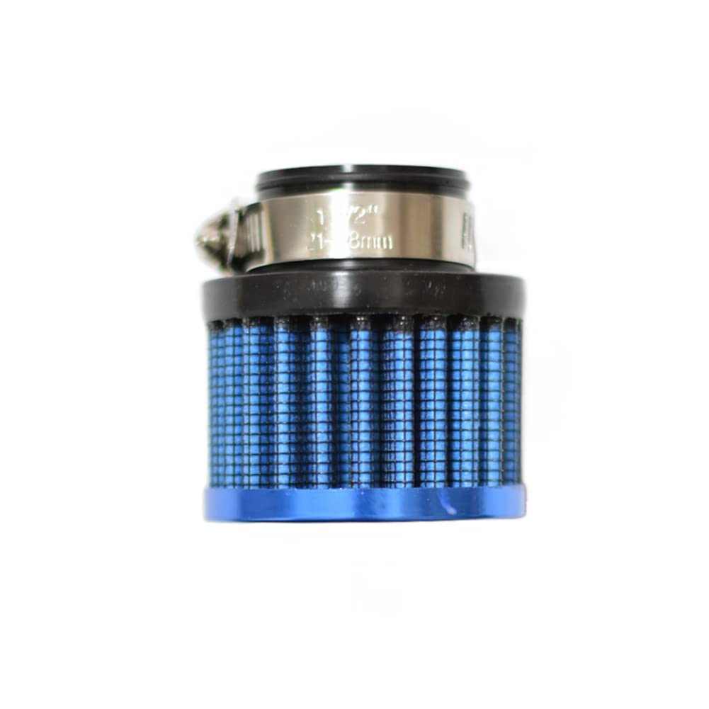 Auto Car Universal Rubber End Clamp On 25Mm 1' Intake Air Filter Blue