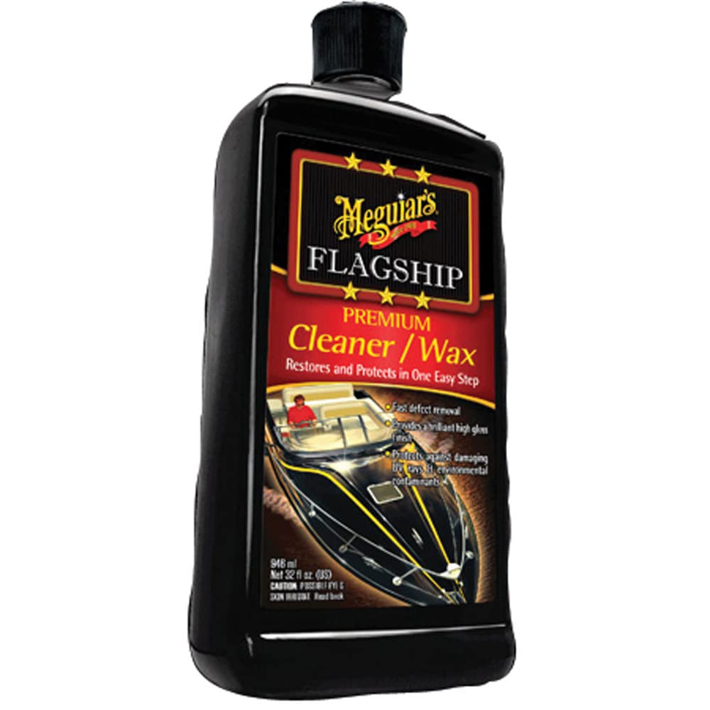 Meguiar's Flagship Premium Cleaner Wax M6132 - Pro-Grade Boat and RV Cleaner Wax for Fiberglass & Gel Coats - Remove Defects, Boost Gloss and Apply Long-Lasting Protection All in One Step, 32 Oz