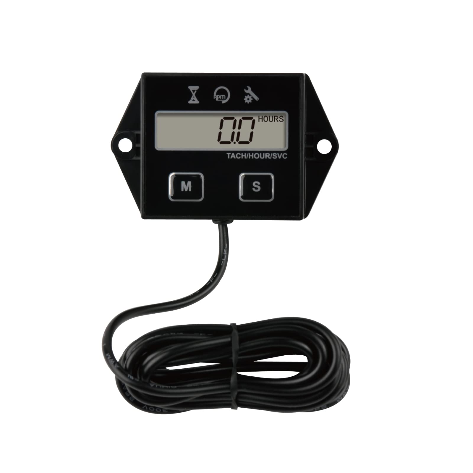 Yooreal Digital Inductive Tach Hour Meter,RPM Gauge Meter Tachometer for Lawn Mower Scooter Dirt Bike Tractor Generator Air Comp