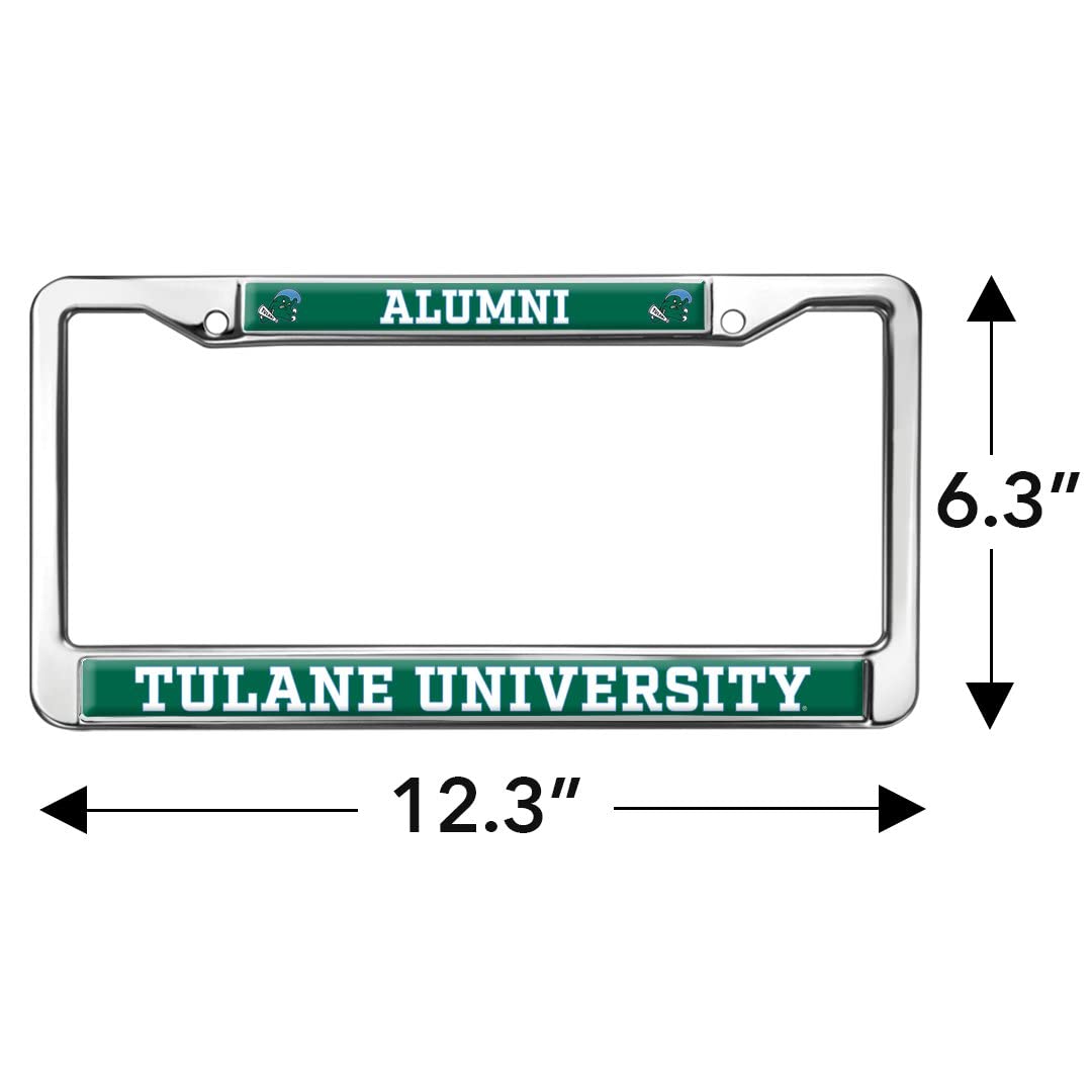 GRAPHICS & MORE Tulane University Alumni Metal License Plate Frame - Full Size, One Size, Green and White