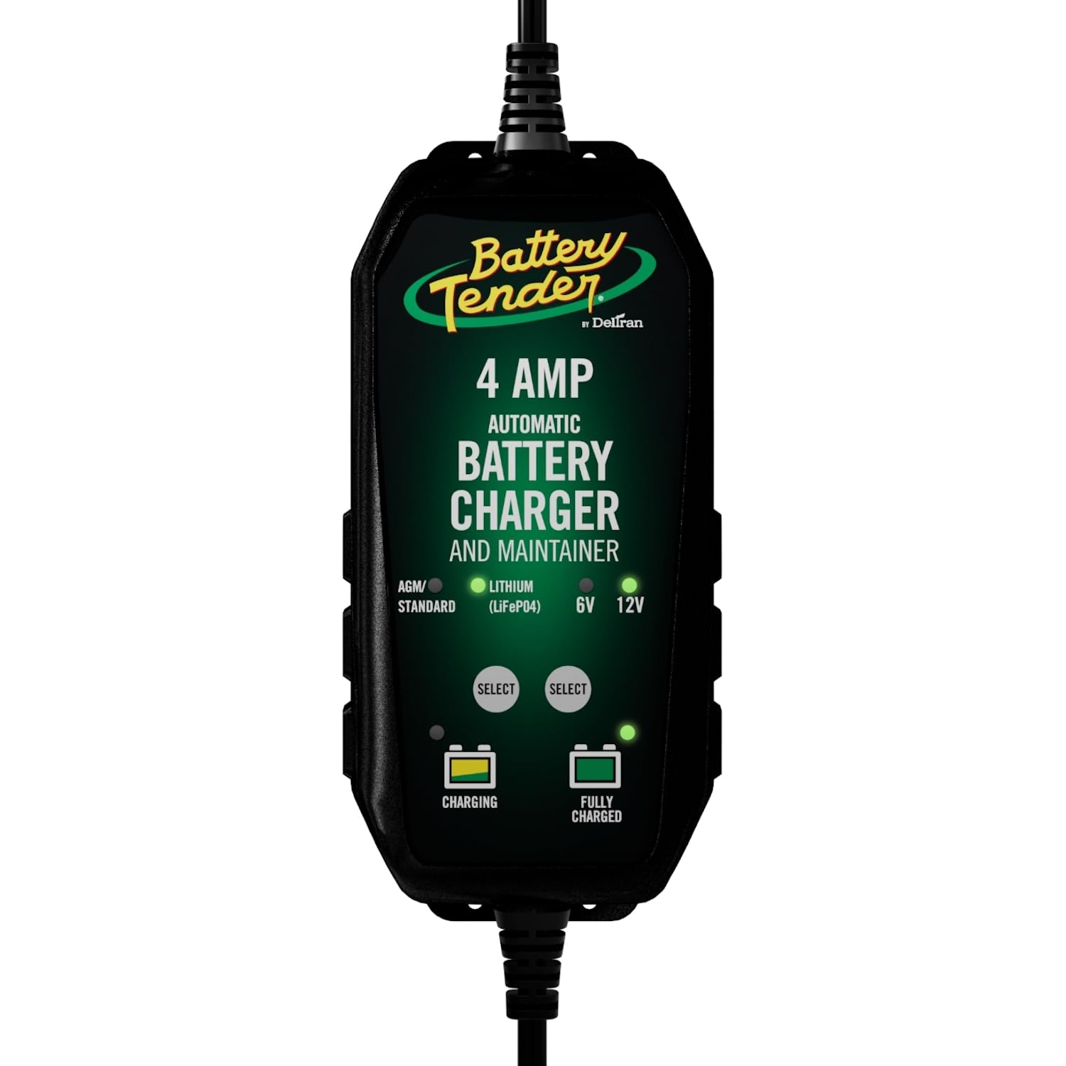 Battery Tender 4 Amp Battery Charger And Maintainer - Automotive Switchable 12V Or 6V Smart Automatic For Cars Suvs And Trucks - Lead Acid, Agm, Gel, & Lithium Battery Charger - 022-0209-Bt-Wh