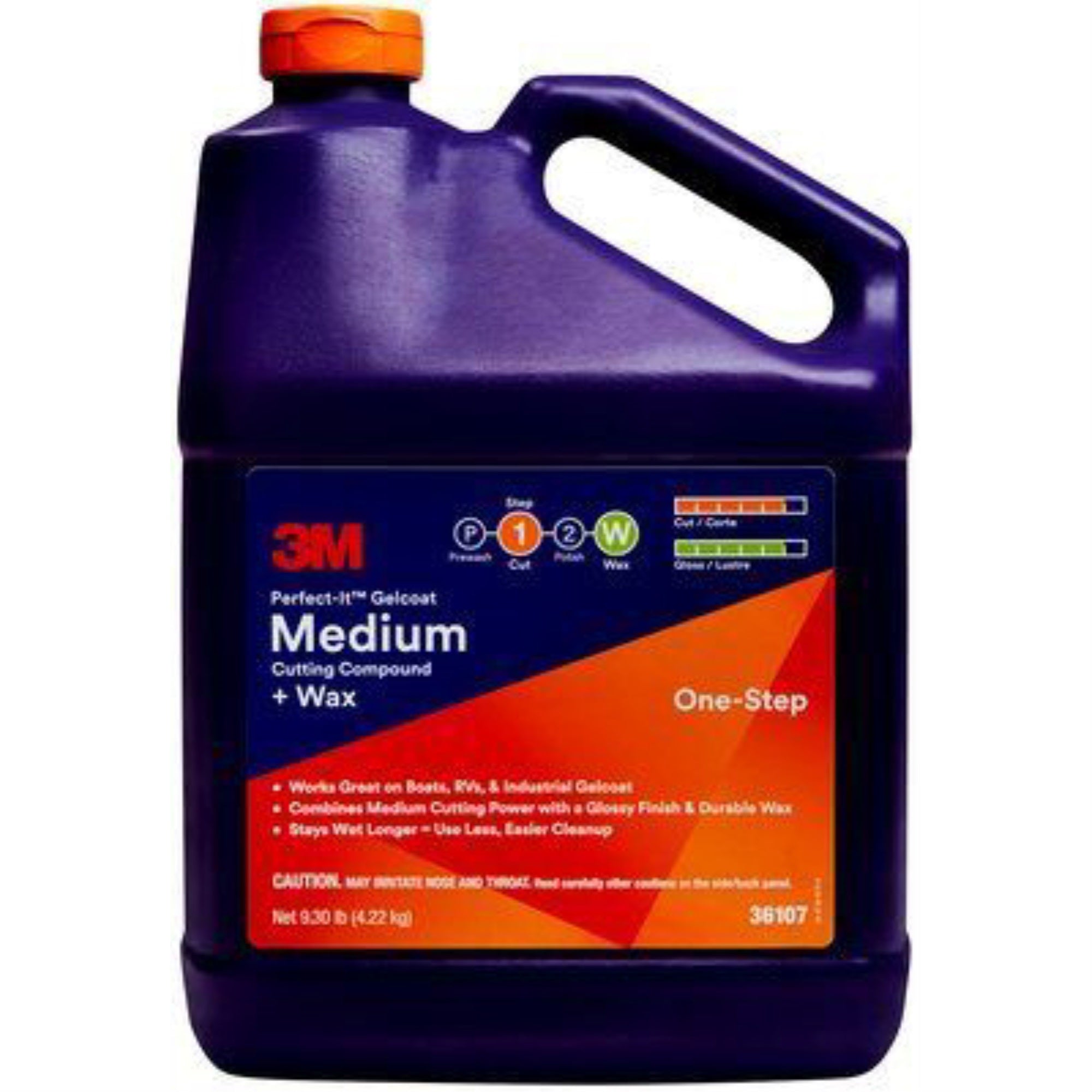 3M 7100210893 Perfect-It Gelcoat Medium Cutting Compound + Wax, 36107 - Gallon