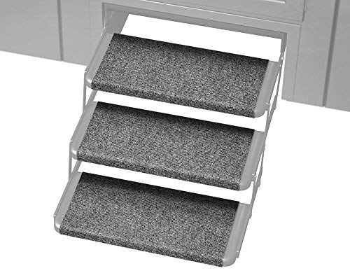 Prest-O-Fit 2-4064 Outrigger Rv Step Rug Castle Gray 18 In. Wide, 3 Step Set