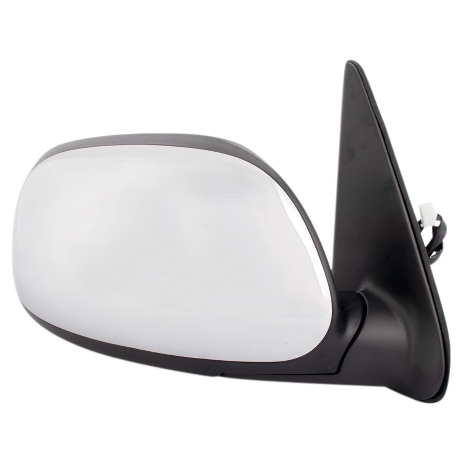 Trq Right Mirror Without Heat With Chrome Cover Passenger Side Compatible With 2003-2006 Toyota Tundra Crew Cab To1321228