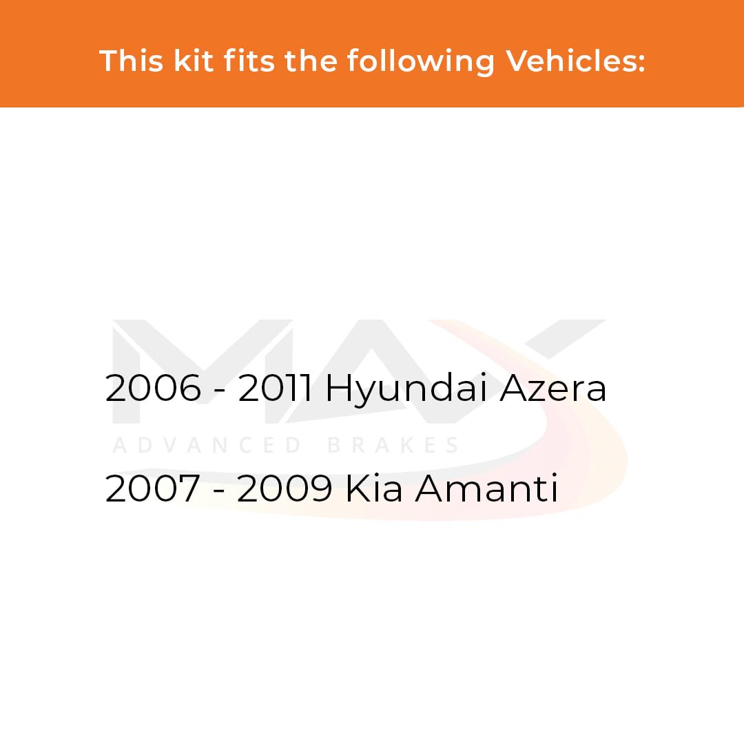 Max Advanced Brakes Front Brake Kit Compatible With 2006-2008 2009 2010 2011 Hyundai Azera Compatible With Kia Amanti Replacemen