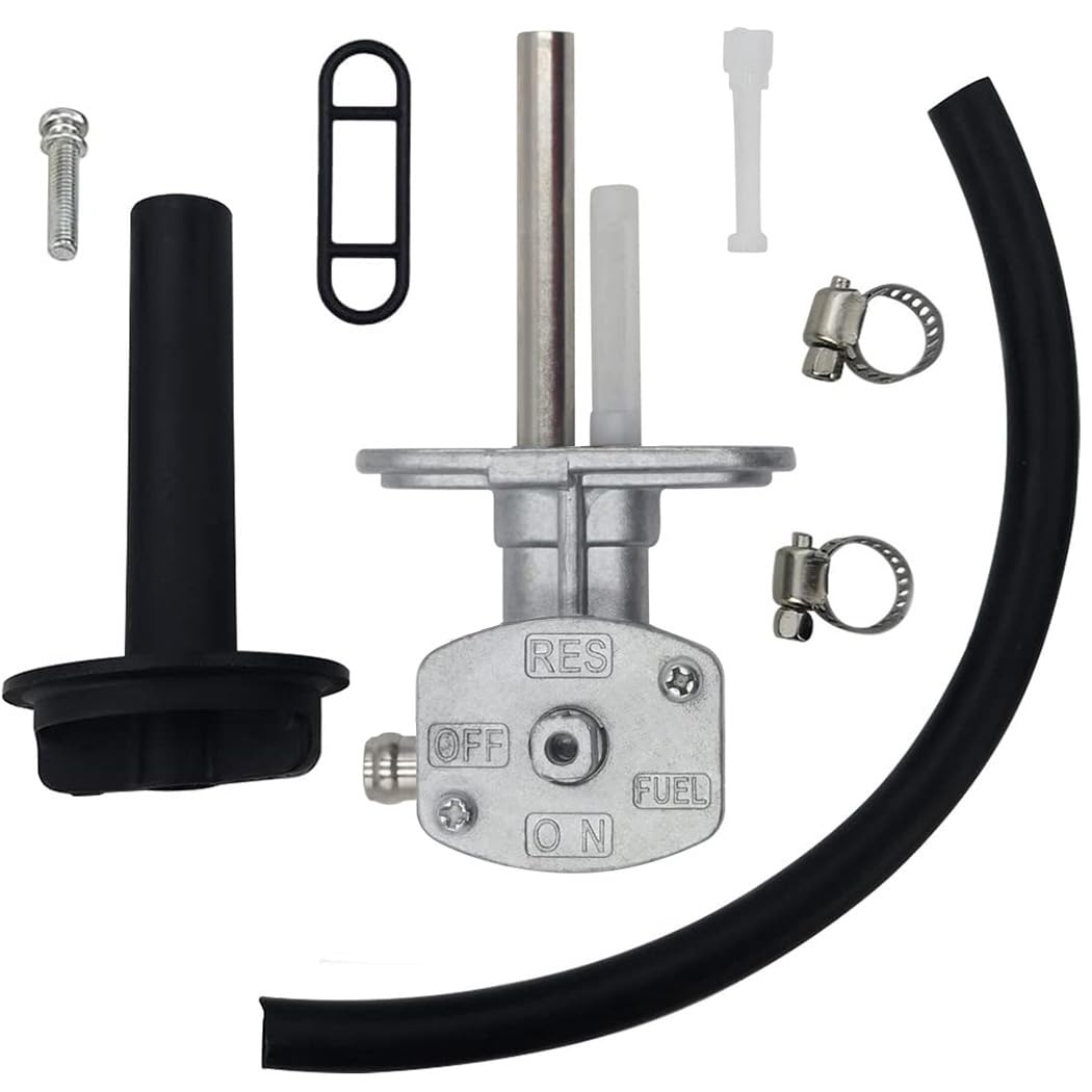 Earlyred Fuel Tank Switch Valve With Lever Screw Compatible With Yamaha Kodiak Yfm400Fa Yfm450Fa Yfm400 Yfm450 4X4 2003-2006 Fuel Petcock Switch Shutoff Valve And Lines Replace 5Gh-24500-10-00