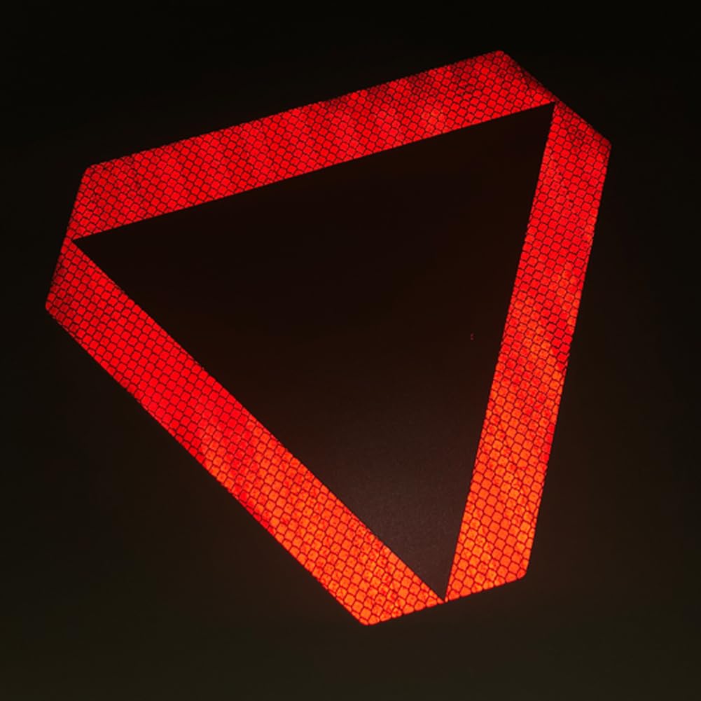 5Pcs Slow Moving Vehicle Sign Stickers, 5 Inch x 6 Inch Reflective Safety Triangle Signs Decal Reflective Slow Moving Vehicle Tr