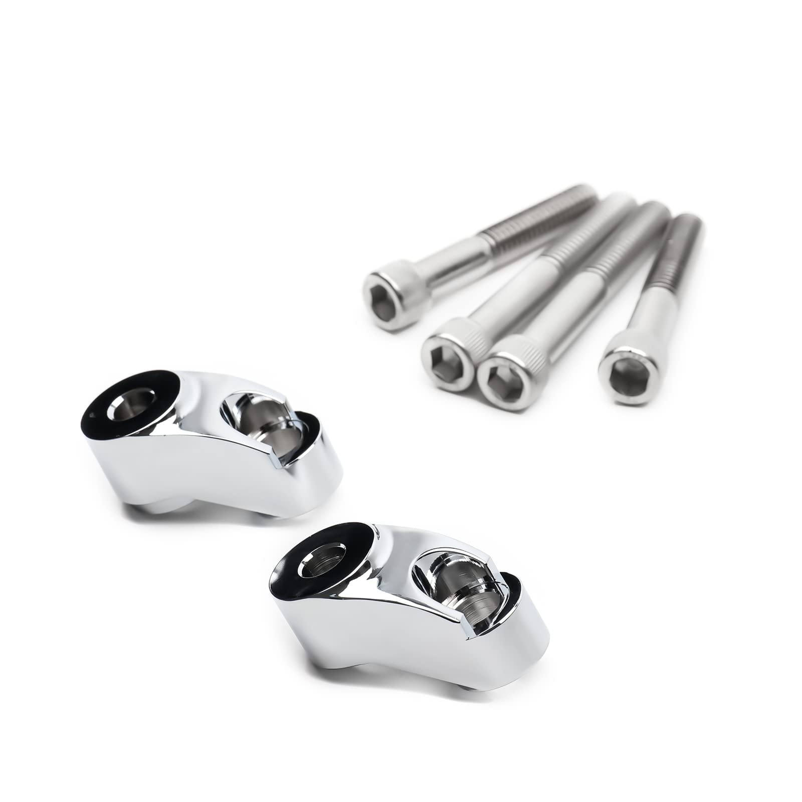 Mokitdora Dyna Sportster Front Turn Signal Relocation Kit 39Mm-49Mm Tubes Compatible With Harley Sportster Xl883 1200 Dyna Glide Fxr, Chrome