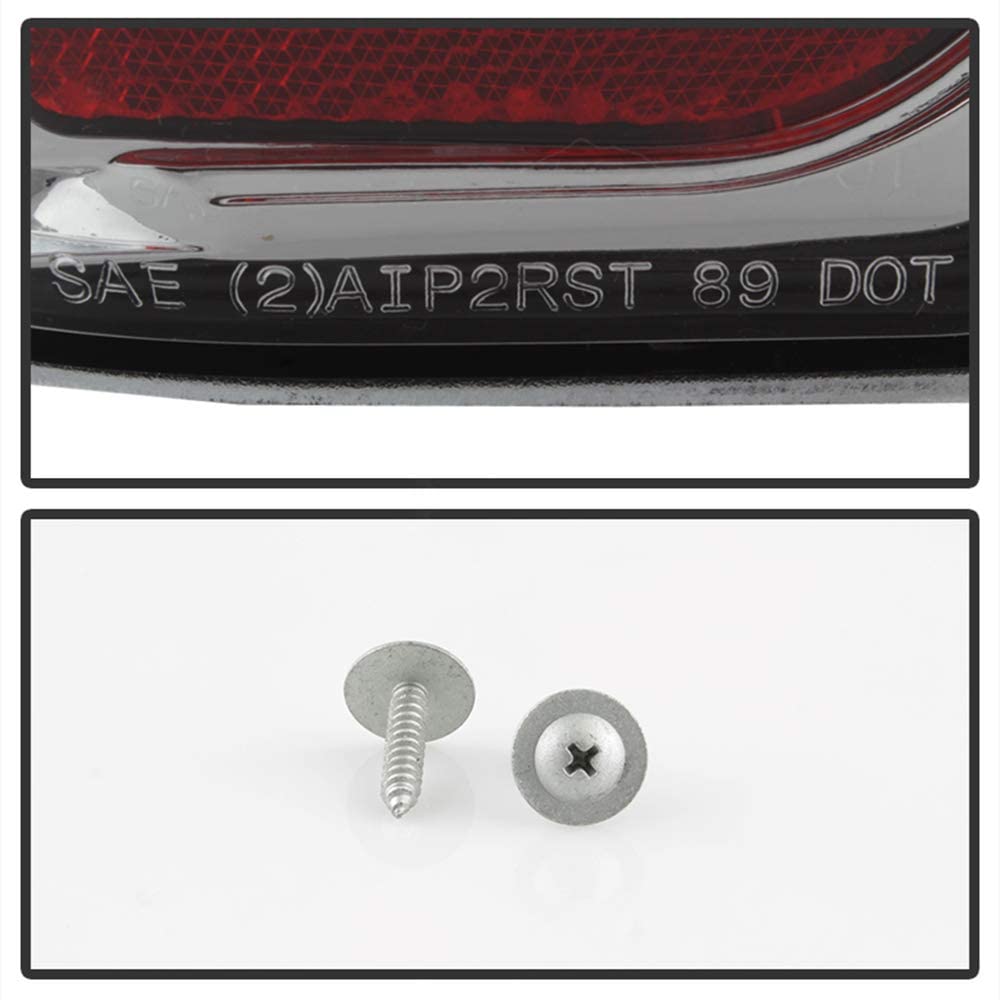 Acanii - For 1987-1996 Ford F150 F250 F350 Bronco Smoked Rear Tail Lights Brake Lamps Pair Driver & Passenger Side