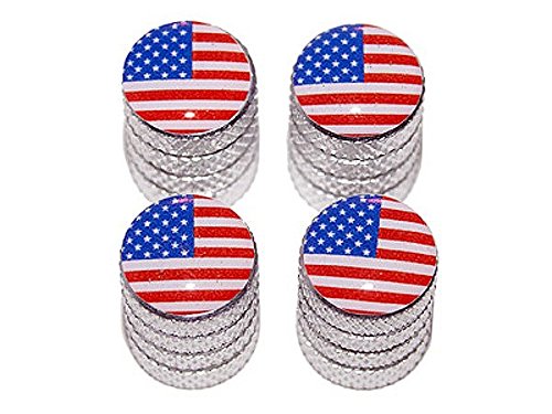 Graphics And More Usa American Flag - Tire Rim Valve Stem Caps - Aluminum