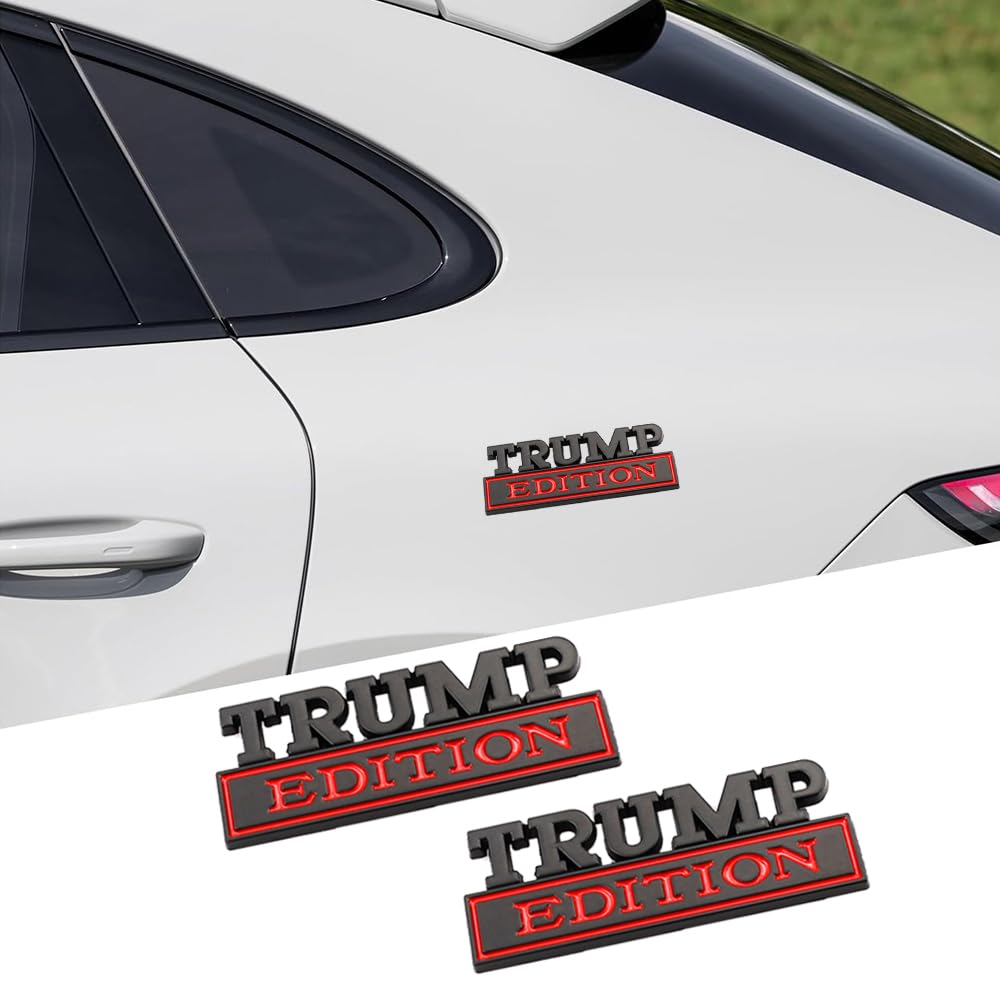2 Pcs Trump Edition Emblem Car Side Rear Front Hood Trunk Door Fender Bumper Metal Badge 3D Decal Sticker Fit For F150 F250 F350