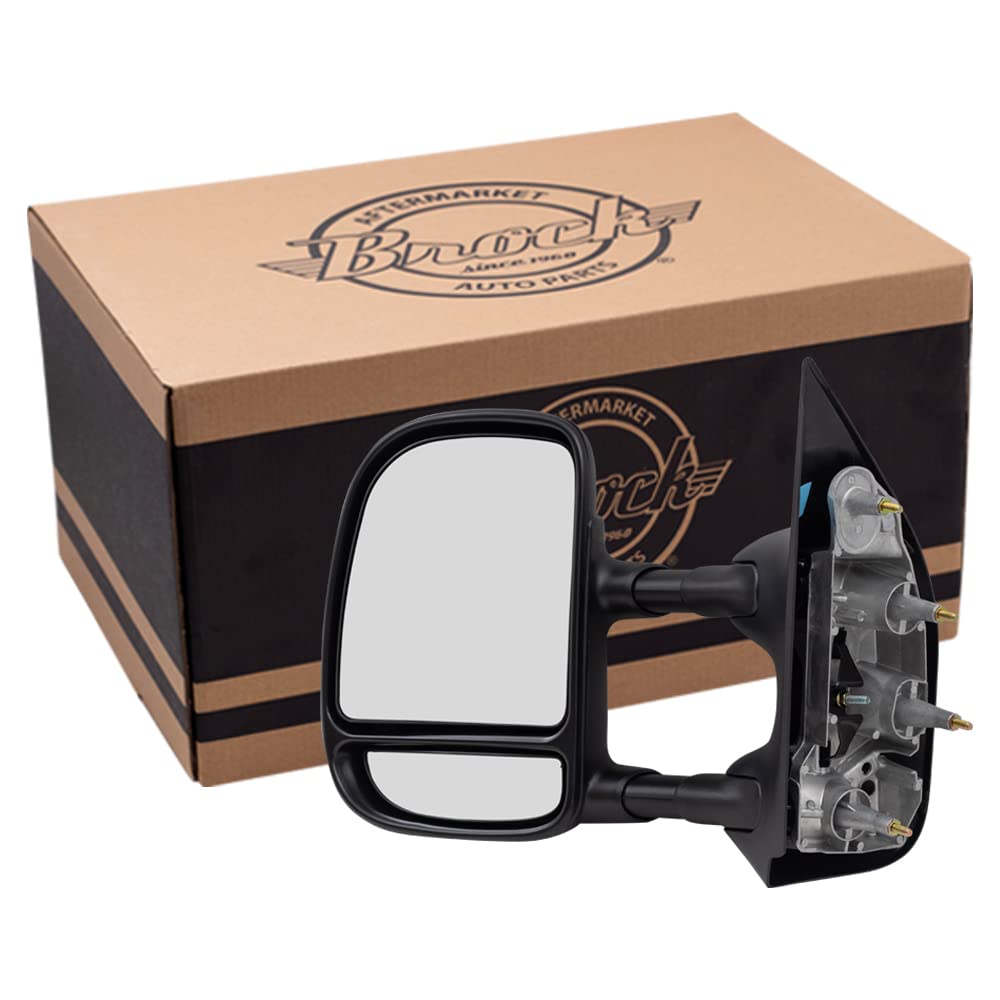 Manual Tow Mirror for 2003-2014 E-150 Extendable 2003-2005 E-150 Club Wagon 2003-2014 E-250 2003-2005 E-350 Club Wagon 2003-2021