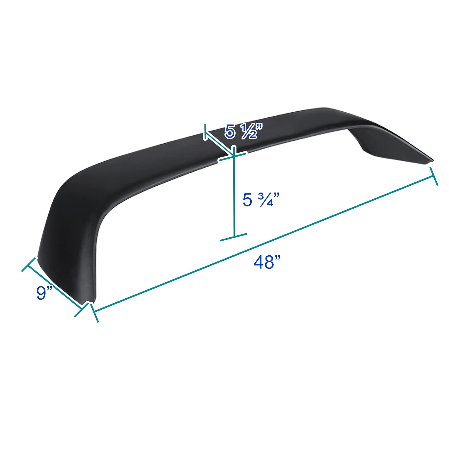 Spec-D Tuning Matte Black &quot;T-R Style&quot; ABS Rear Trunk Spoiler Compatible with 1996-2000 Honda Civic Models