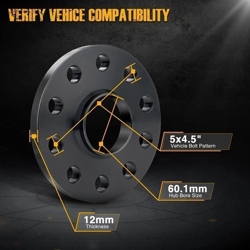Kax 5X4.5 Slip-On Wheel Spacers,Forged 1/2 Inch Hub Centric Wheel Spacer With 60.1Mm Hub Bore,Fit For Camry,Rav4,Highlander,Sien