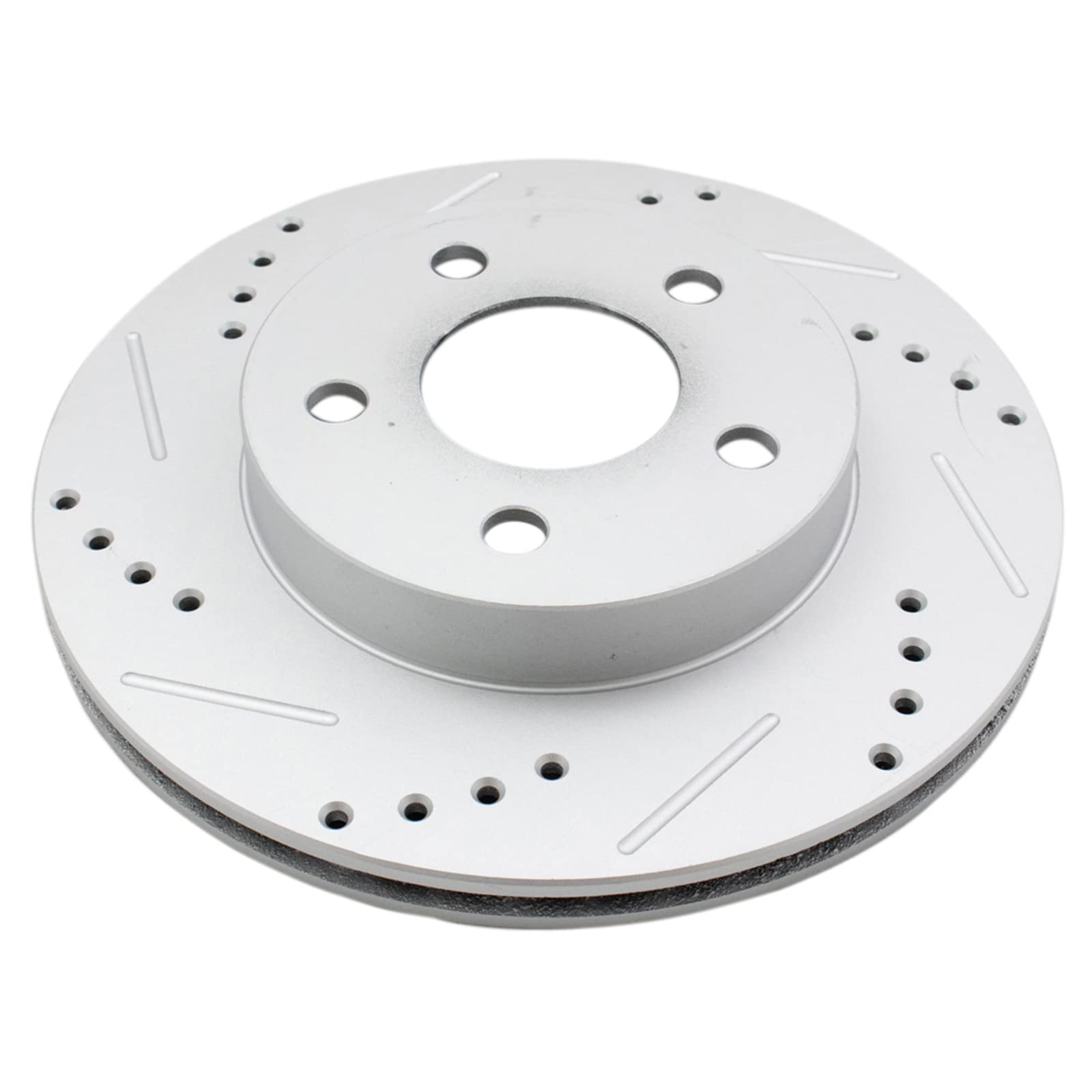 Trq Rear Performance Brake Rotors Set Premium G-Coated Cross Drilled & Slotted Compatible With 1993-1997 Chevrolet Camaro Pontia