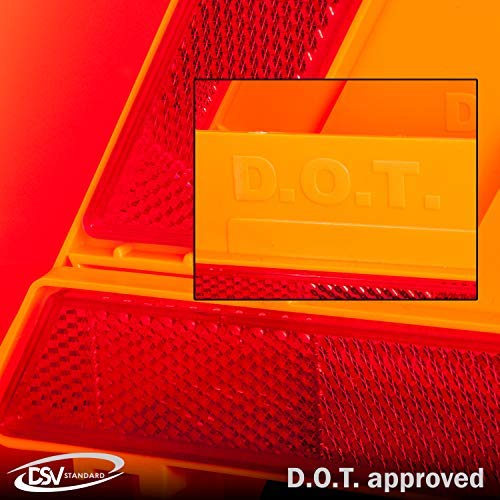 Dsv Standard Warning Triangles, Safety Triangles Dot Approved, 3 Pack, Reflective Triangles With Heavy Base, Fmvss 571.125 &Carrying Case Included
