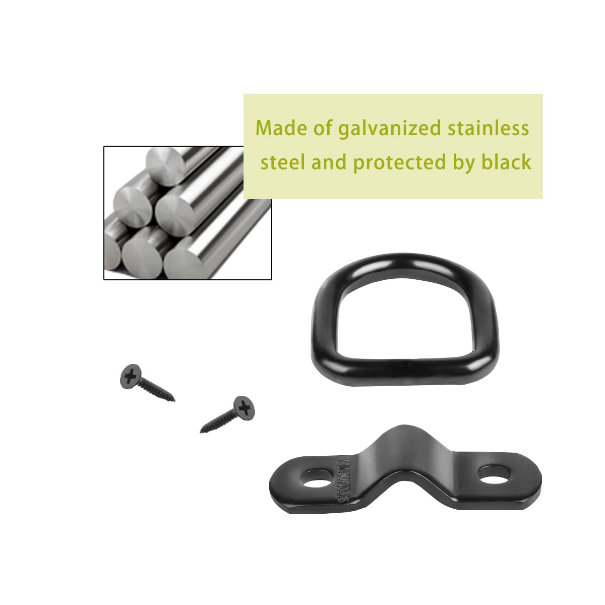 Moly Magnolia D Rings Tie Down Anchors Hooks For Trailer, Stainless Steel Enclosed Points Pickup Camper Surface Mount Truck Bed