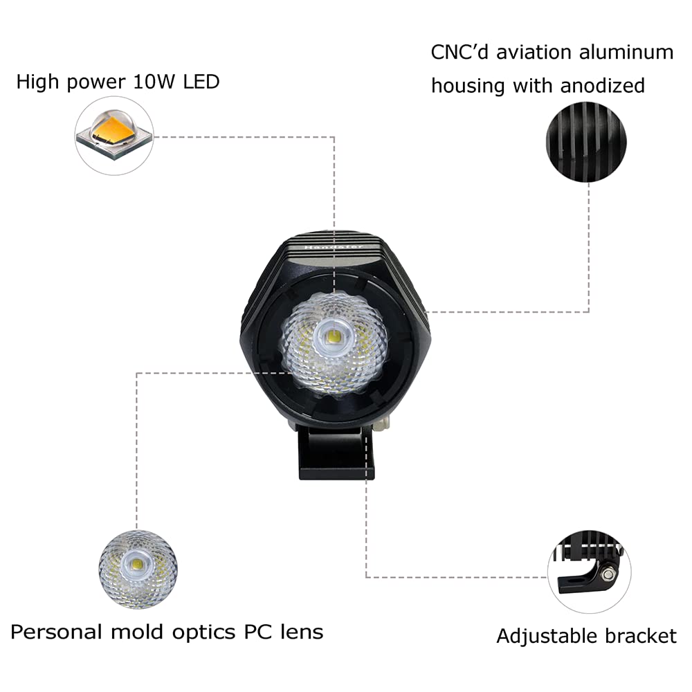 Handster Motorcycle Fog Light 2Inch Cool White Led Pod Lights Ip68 Waterproof Spot Auxiliary Driving Lamp 2Pcs For 4X4 Off Road