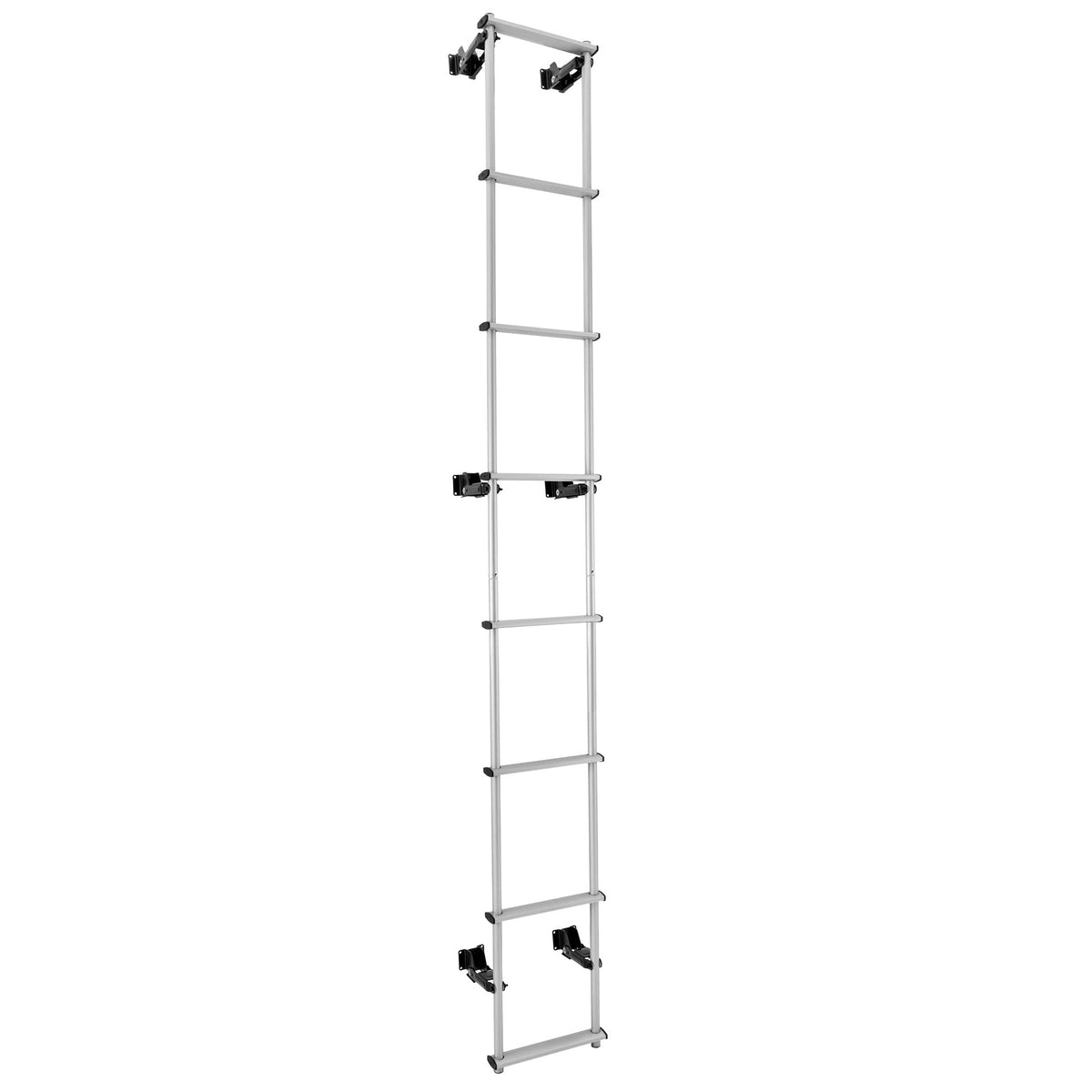 RecPro RV Toy Hauler Low Profile Universal 106.5'' Collapsible Ladder with Hinges (Silver)