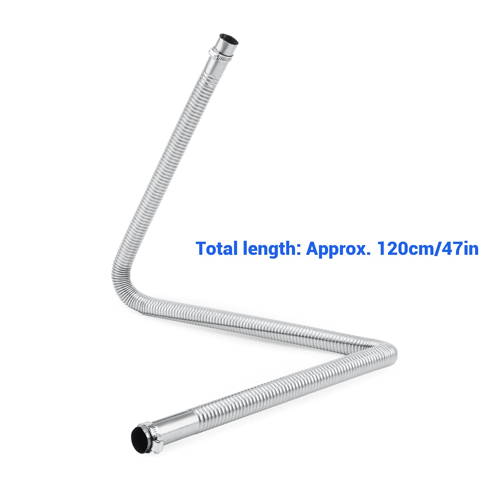 1 Inch Stainless Steel Exhaust Pipe Parking Air Heater Fuel Tank Diesel Gas Vent Hose Length 120Cm