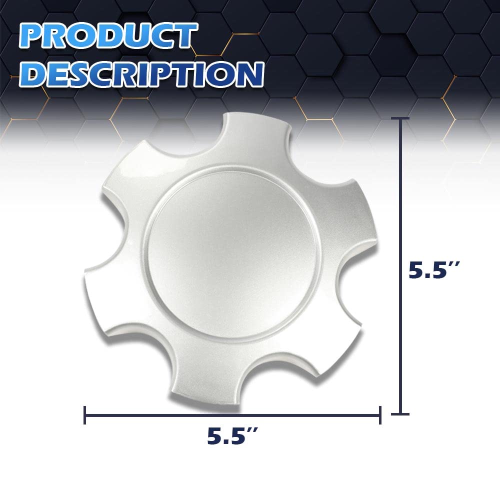 PIT66 Wheel Center Cap, Compatible with 2003-2006 Toyota Tundra/2003-2007 Toyota Sequoia 17 10 Spoke Wheels HubCap 4 PCS