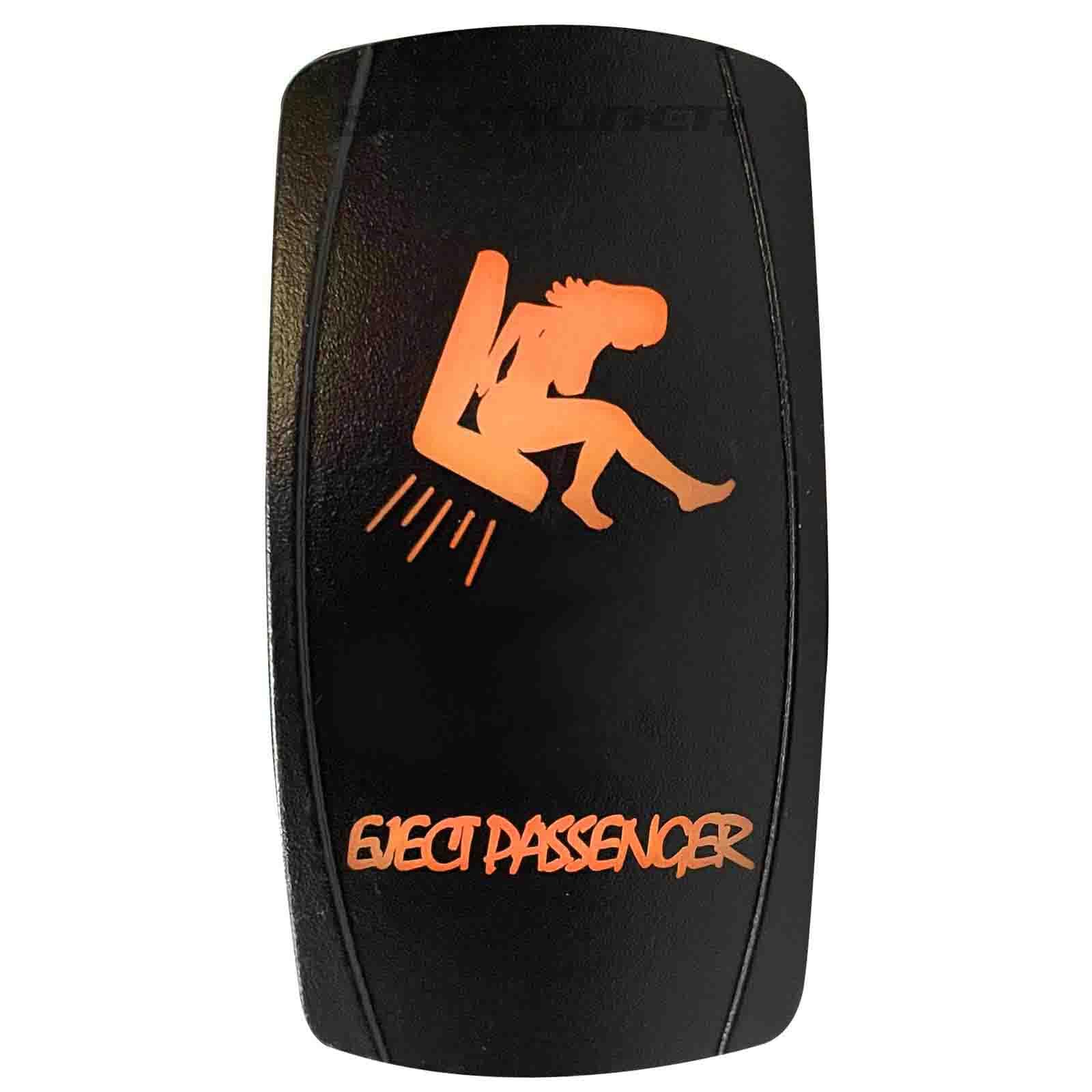 50 Caliber Racing Rocker Switch On/Off Led Backlit -Eject Passenger- Utv, Auto, Boat 20A 12V (5359A51 Orange)