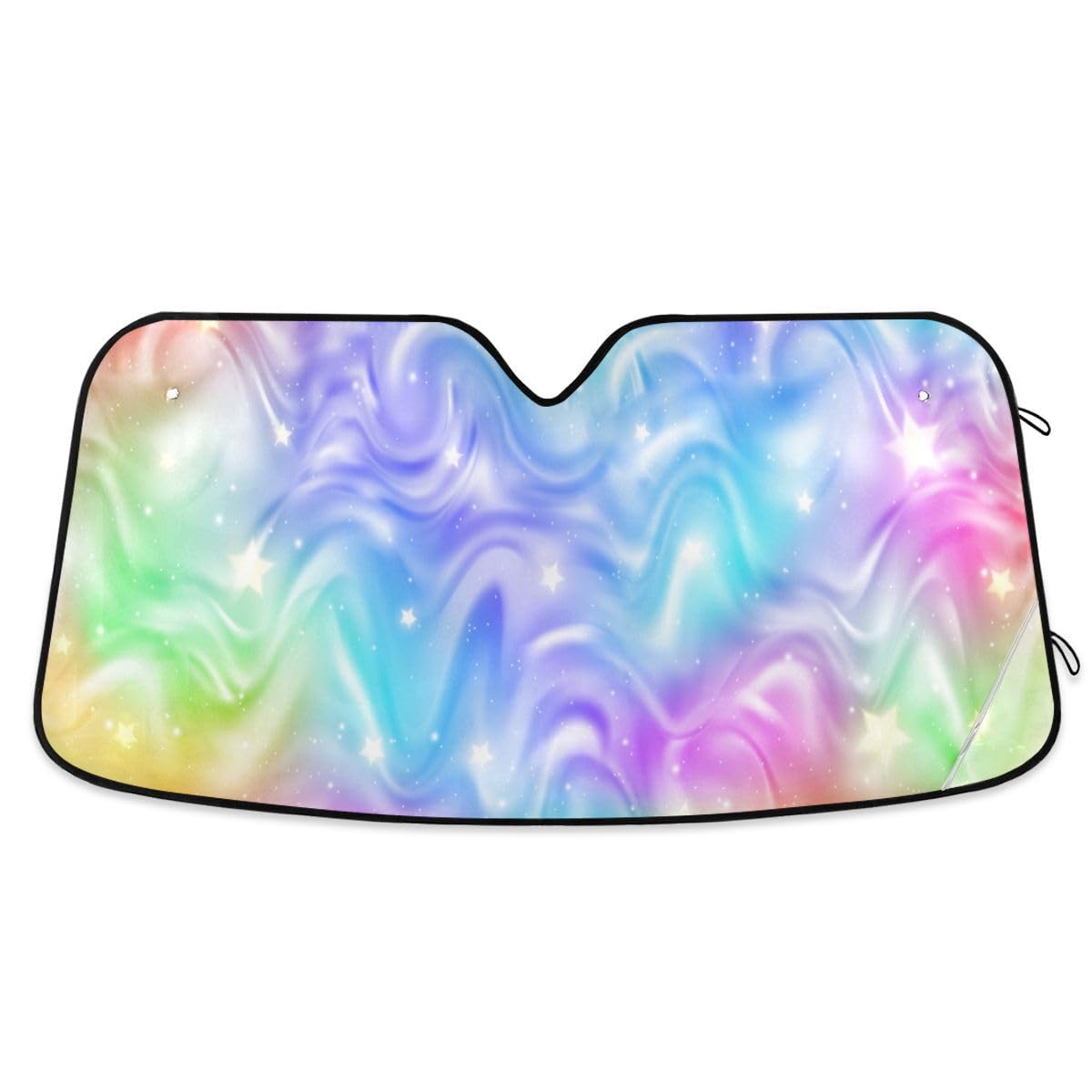 ZOEO Windshield Sun Shade Pink Stars Unicorn Fantasy Ram Front Window Block UV Shades Visor Reflective Retractable for Car SUV T