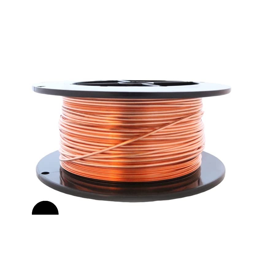 18 Gauge, 999 Pure Copper Wire (Half Round) Dead Soft Cda 110 Made In Usa - 1Lb (324Ft) By Craft Wire