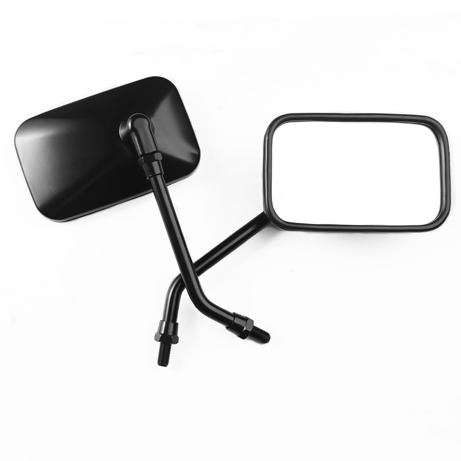 Motorcycle Mirrors, 10mm Bolt Motorcycle Handlebar Rectangle Rear view Side Mirrors, Compatible with Kawasaki Honda Suzuki Cruis