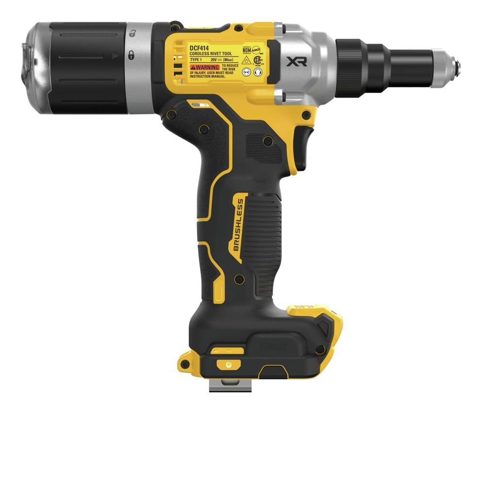 DEWALT 20V MAX XR Cordless Rivet Tool, 1/4'', Bare Tool Only (DCF414B)