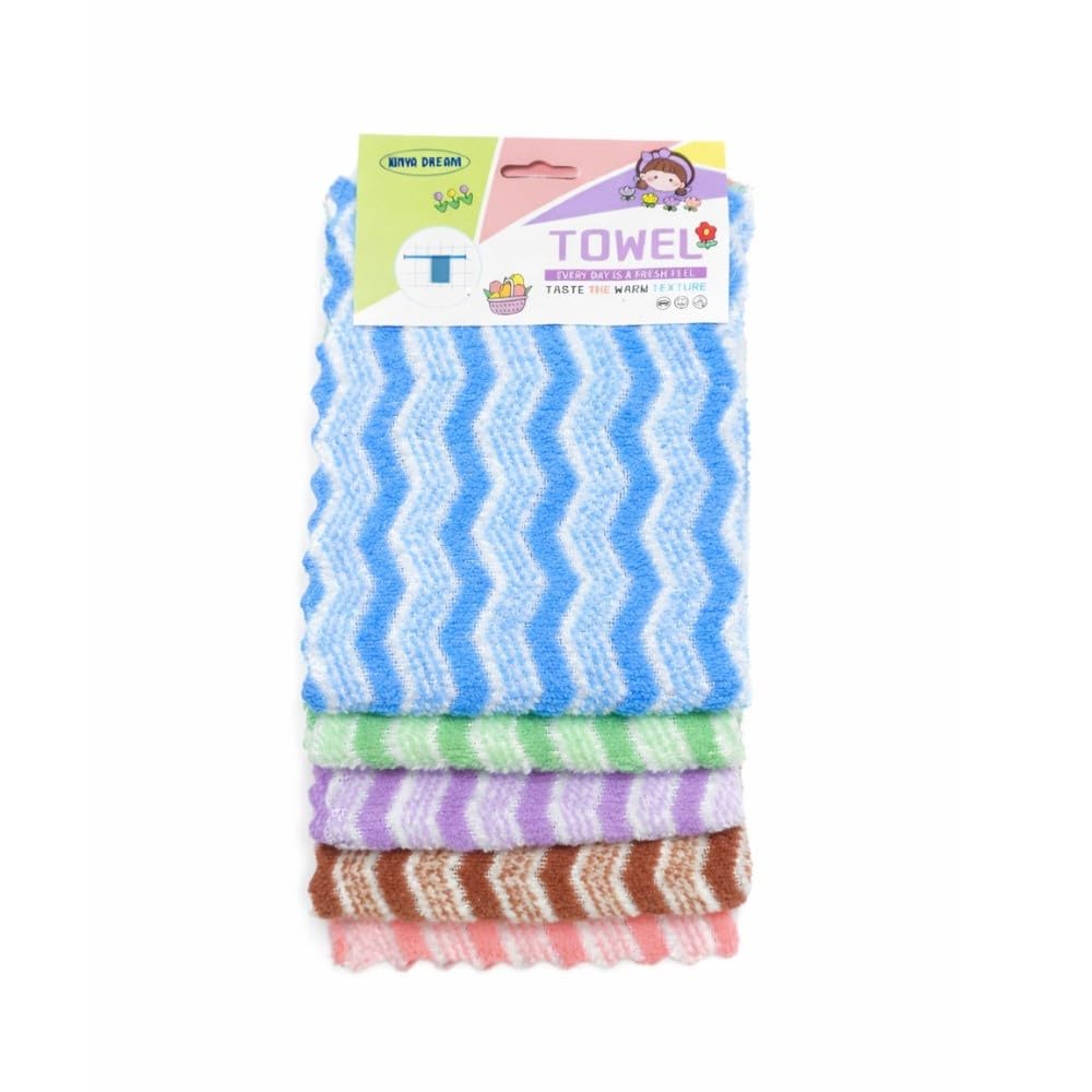Dealprice Zigzag Microfiber Cleaning Towel Set | 250300 GSM High Absorbency Microfiber Cloths for Kitchen Cleaning, Glass Polis