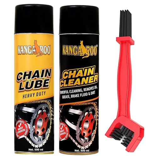 Kangaroo Chain Lubricant Spray & Chain Cleaner Spray(500 Ml Each) And Cleaning Brush