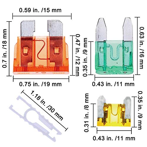 340 Pcs Assorted Standard & Mini & Low Profile Mini Auto Car Truck Blade Fuses Set- 2A 5A 7.5A 10A 15A 20A 25A 30A 35A 40A-Atc/A