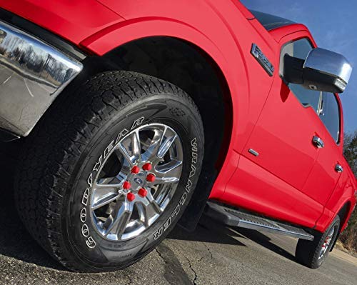 AUTOMOTIVATED ColorLugs Vinyl Lug Nut Cover - Red, Flexible Fit for 21-23 mm, Pack of 20 with Deluxe Extractor, Made in The USA