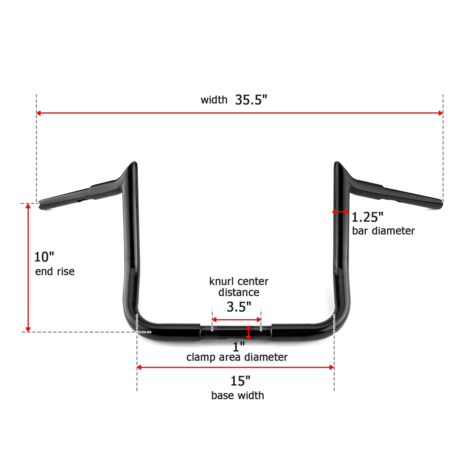 Mofun 10'' Rise Ape Hangers Handlebar Monkey Bar Compatible With 1986-2023 Harley Touring Street Glide Electra Glide Flhx Flht M