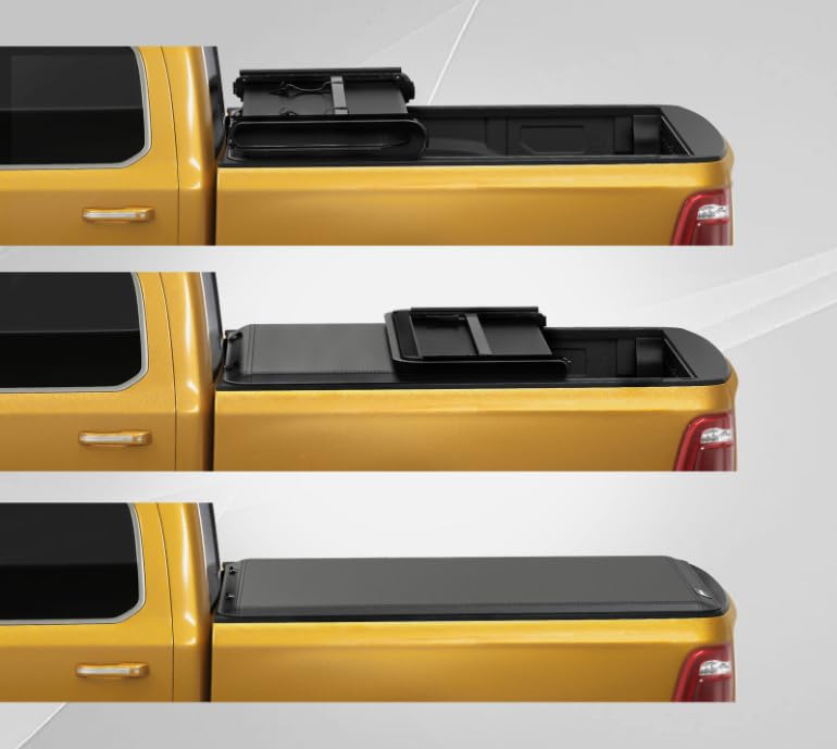 PENSUN 8Ft Soft Tri-Fold Truck Bed Tonneau Cover for 1999-2024 Ford F250 F350 Superduty, Black Tonneau Cover
