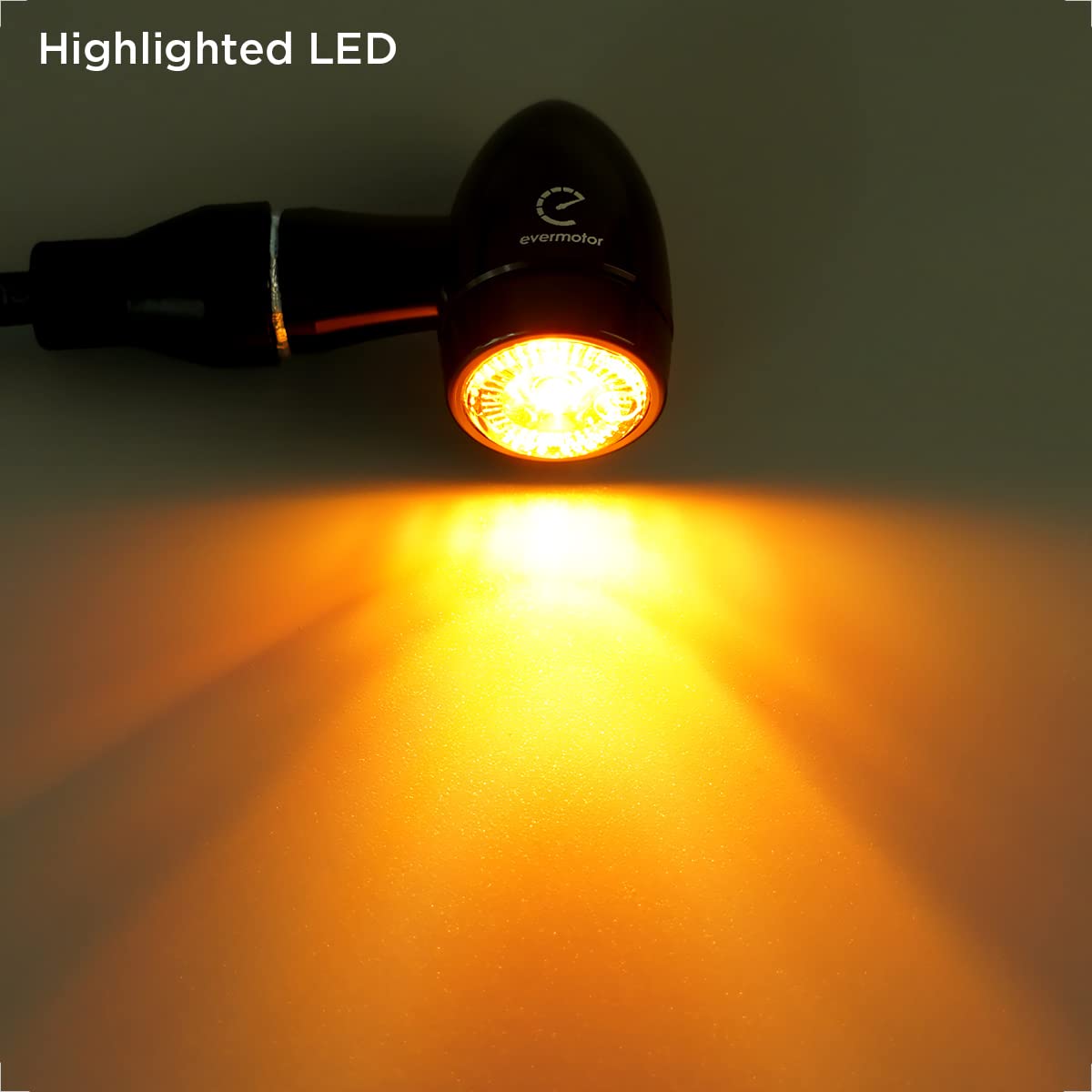 Evermotor Mini Bullet Motorcycle Turn Signals For Harley - Led Blinkers Amber Light, Cnc Machined, Aluminium Alloy - 12V Front R