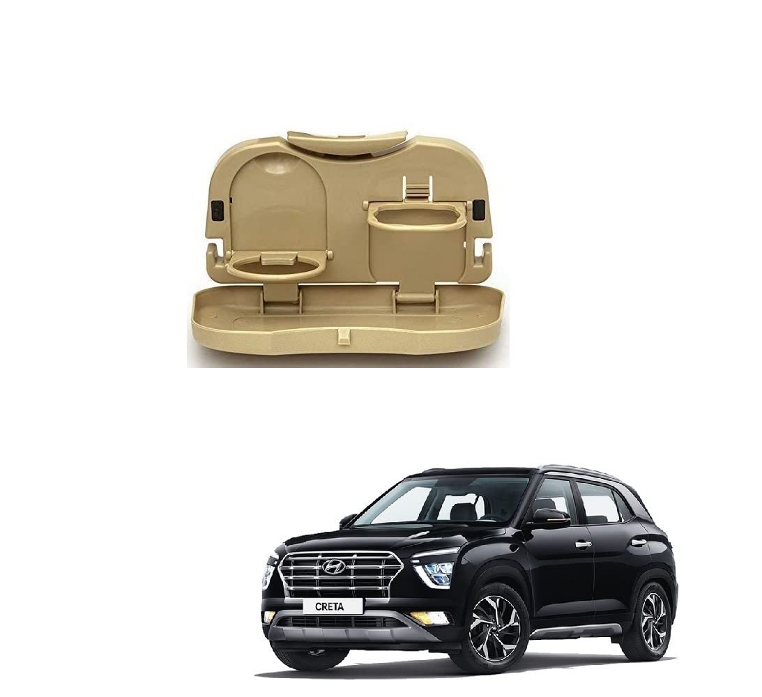 Stylish Foldable Compact Car Back Seat Tray for Food/Drinks/Cup/Bottle Holder Universal Pack of 1 Suitable for Hyundai Creta Typ