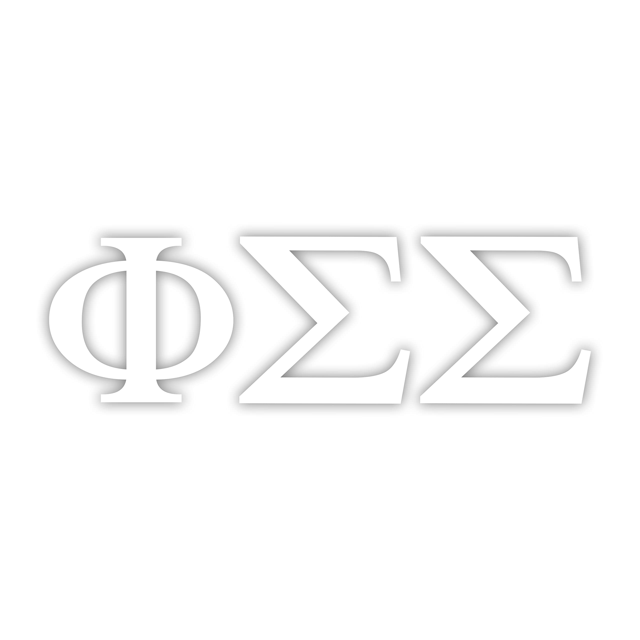 Pro-Graphx Phi Sigma Sigma Greek Sorority Sticker Decal, 2.5 Inches Tall, White