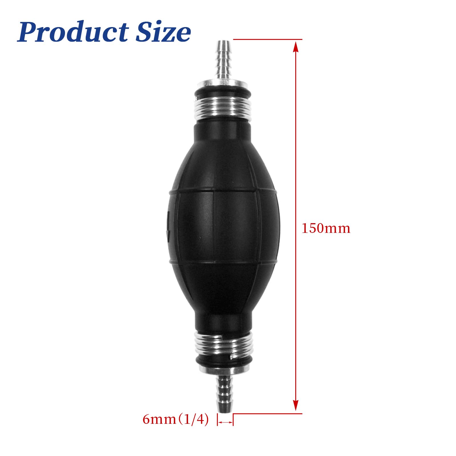 Jrl Fuel Pump Fuel Line Hand Primer Bulb 6Mm 1/4 Inch Rubber Fit For Car/Boat/Marine/Motorcycle 9001080A