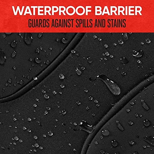 Motor Trend AquaShield Car Seat Covers for Front Seats, Black - Two-Tone Waterproof Seat Covers for Cars, Neoprene Front Seat Cover Set, Interior Covers for Auto Truck Van SUV