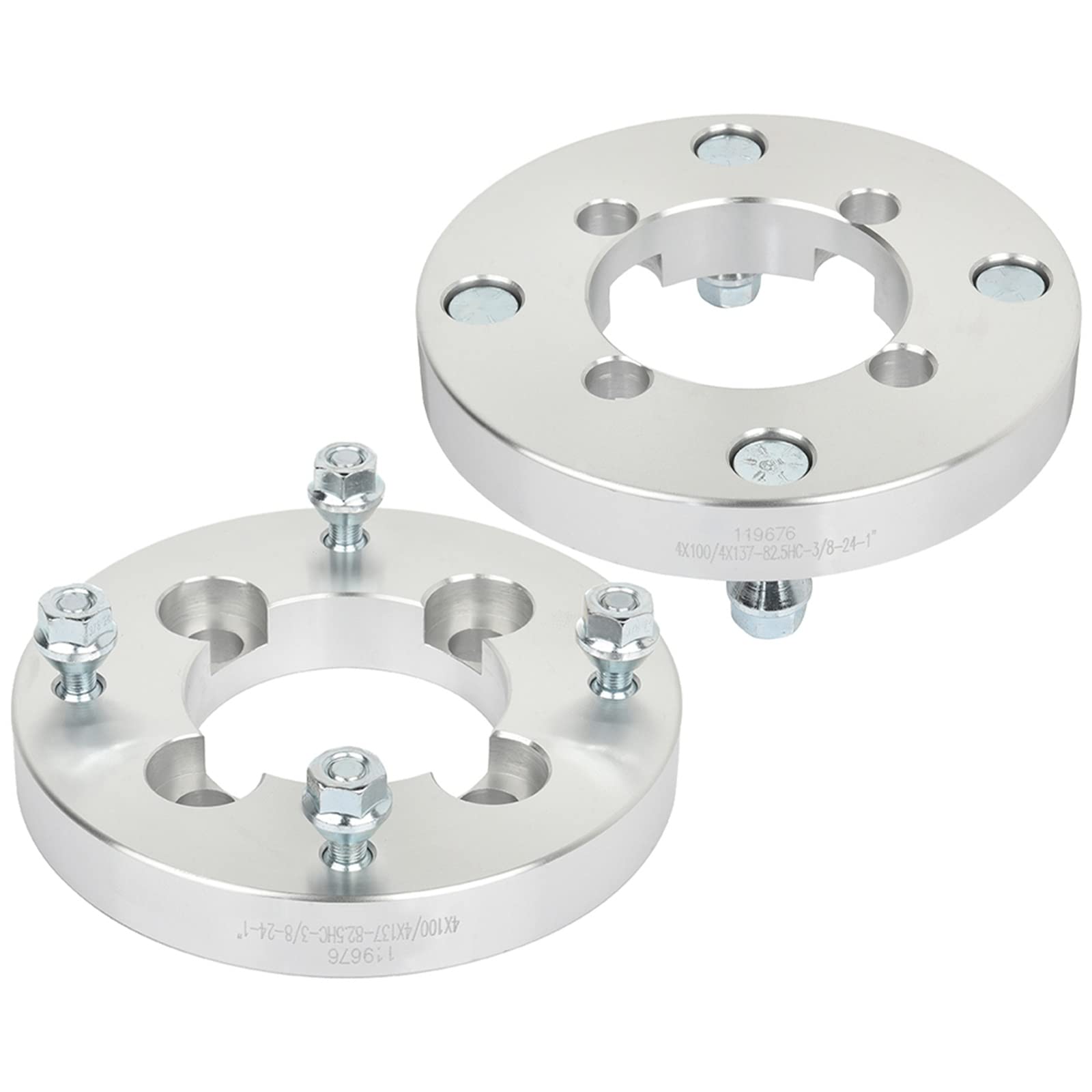 SCITOO 4x100 to 4x137 Wheel Adapters 1 inch Thick Hub Bore 74mm with 3/8 Studs 4 Lug Fit for Recon 250 1997-2017 for Rancher 400