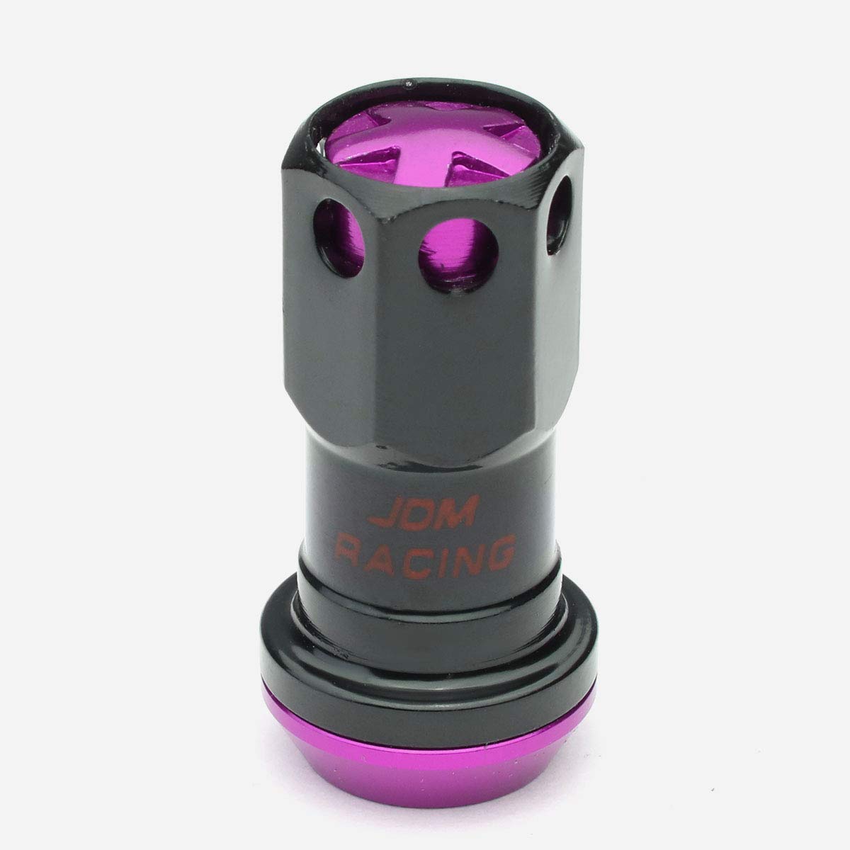 Dna Motoring Ln-Ztl-9016-125-Pp 16Pcs M12 X 1.25 Closed End Wheel Lug Nuts + 4Pcs Lock Nuts + Key + Extension Adapter, 22Mm Od/45Mm Height, Purple Accents/Black Body