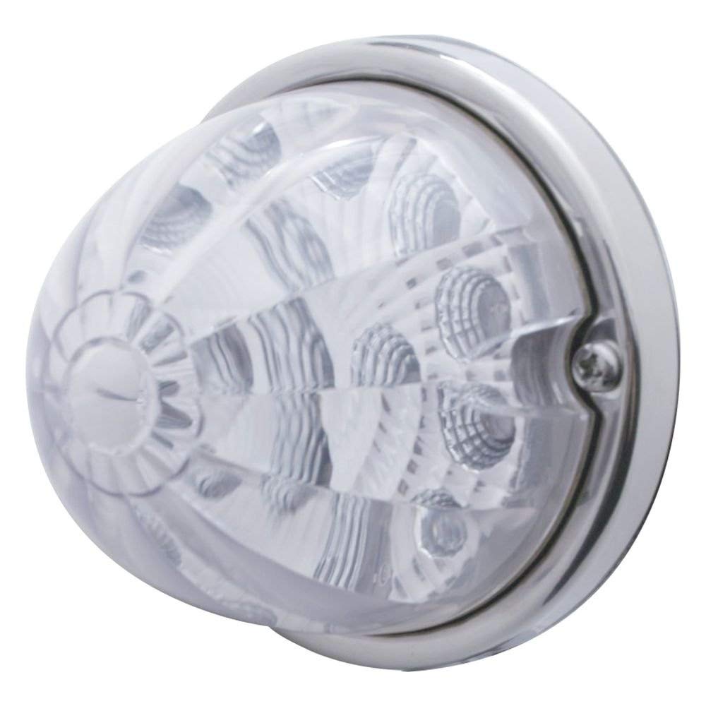 United Pacific 37922 17Led Single Function Reflector Watermelon Flush Mount Auxiliary/Cab Light Kit, Sealed Lens - Amber Led/Clear Lens – One Unit